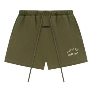 Спортивные шорты Fear of God Essentials Fleece Soccer Short 'Military', оливкого-зеленый