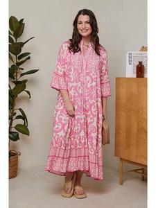 Длинное платье Curvy Lady, розовый