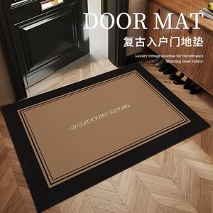Budis Ковер 120х120 см для прихожей в винтажном стиле, водонепроницаемый, нескользящий, с эффектом очистки обуви, Yeyejun [Mutton Fat Velvet]
