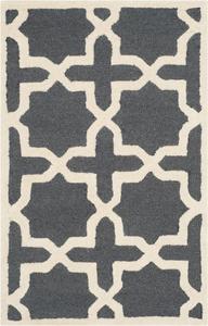 Ковер акцентный SAFAVIEH, 61 x 92 см, Cambridge Collection Dark Grey/Ivory CAM125X ручной работы марокканский премиум шерсть