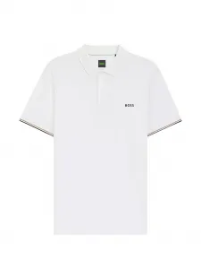 Поло с логотипом Boss, белый