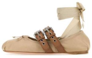 Балетки на пряжке MIU MIU, коричневый