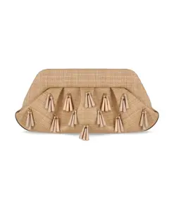 Сумочка-Клатч с бахромой из макадамии и эффектом рафии Themoirã¨, бежевый
