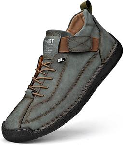 Ортопедические кроссовки, 2025 года, ручная работа, мягкие с поддержкой свода стопы, кожаные ботинки и обувь для женщин и мужчин Fokzih, зеленый