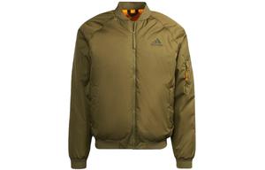 Пуховик зимний мужской темно-оливковый желтый Adidas