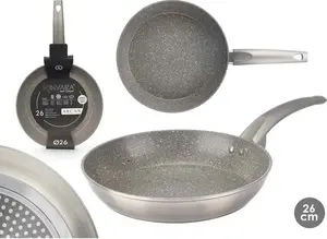 Сковорода 4 с антипригарным покрытием, серебристый алюминий, 26 см, подходит для индукционных плит Kinvara