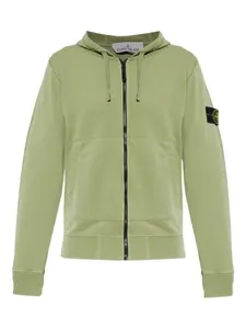Худи на молнии Stone Island, зеленый