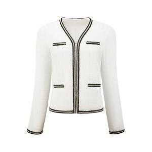 Женский кардиган из твида с длинным рукавом и открытым передом Inspire Chic