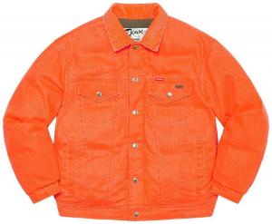 Куртка Supreme x Schott Canvas Down Trucker Jacket 'Neon Orange', оранжевый