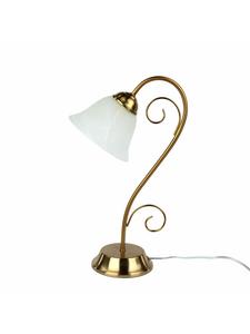 Настольная лампа (Ш) 16 x (Д) 22 x (В) 43 см из матовой латуни белого цвета Licht-Erlebnisse