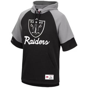Мужской черный пуловер с капюшоном Mitchell & Ness Las Vegas Raiders Home Advantage реглан с короткими рукавами
