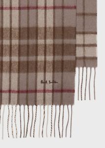 Однотонный клетчатый шарф из кашемировой смеси Paul Smith, цвет Dark Brown