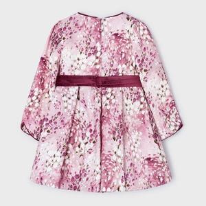 Розовое жаккардовое платье с цветочным принтом MAYORAL, розовый