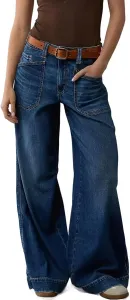 Прямые джинсы для женщин mid rise с декоративной строчкой