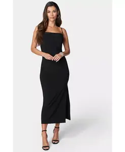 Женское макси-платье с воротником-хомутом из джерси Bebe, черный