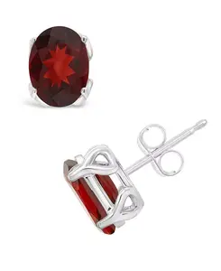 Серьги-Гвоздики с драгоценными камнями из стерлингового серебра Macy'S, garnet