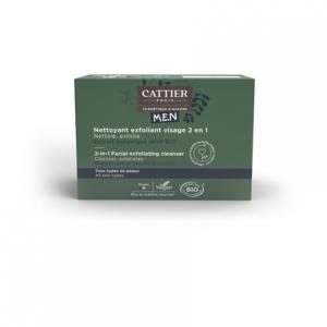 Мужское отшелушивающее очищающее средство 2 в 1 органическое для всех Cattier