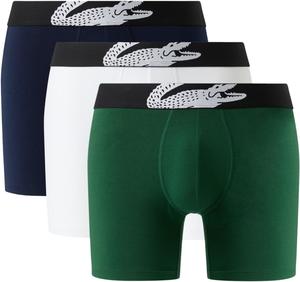 Lacoste мужские хлопковые боксеры Big Croc Print с эффектом стрейч, 3 шт (Amazon Exclusives), Green/White/Navy Blue