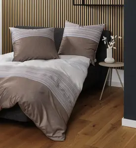 Комплект постельного белья Janine Design Mako-Satin Moments 98124, бежевый/серый, размер 135x200+80x80 Original Janine