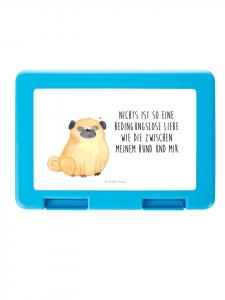 Mr. & Mrs. Panda Ланчбокс с мопсом и надписью белым цветом