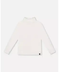 Детский топ с ребристым воротником-стойкой - очень мягкий Deux Par Deux, белый