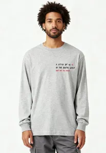 Футболка с длинными рукавами, украшенная грубой вышивкой. Mira Paris, Mottled Grey