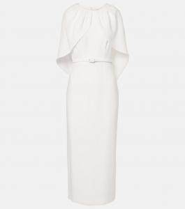 Платье миди из креп-сатина с накидкой Roland Mouret, белый
