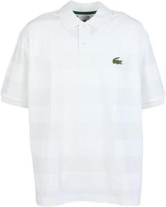 Мужская поло-рубашка Lacoste (официальная) из ткани в полоску, белый