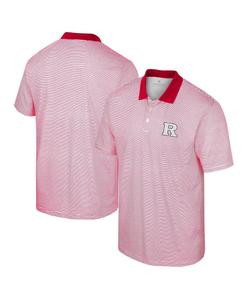 Мужская белая рубашка-поло в полоску с принтом Rutgers Scarlet Knights Scarlet Scarlet Colosseum