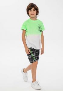 Футболка с принтом SHORT SLEEVE WITH PRINT MINOTI, цвет neon green /white