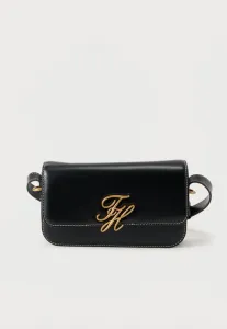 Кожаная сумка через плечо с клапаном и логотипом. Tommy Hilfiger, Black