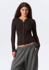 Кардиган Weekday SLIM LONG-SLEEVED, Dark Brown/Brown