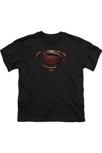 Футболка с коротким рукавом для подростков с логотипом Супермена из фильма "Лига справедливости" Gildan, черный