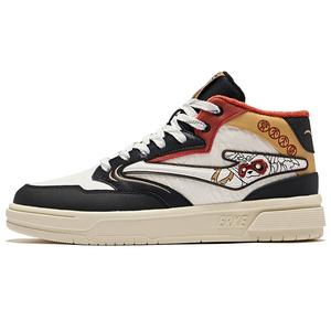 Erke Мужские теплые нескользящие высокие кроссовки для скейтбординга Battery Panda 3lite, цвет: угольно-черный, пустынно-желтый