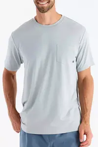 Мужская футболка Free Fly с гибкими карманами из бамбука, цвет Heather Aspen Grey
