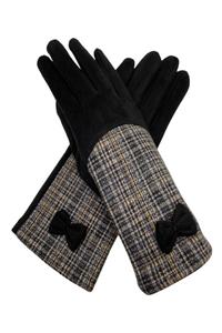 Перчатка в клетку и бантик LL Accessories, черный