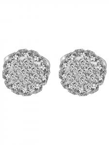 Adeliás Женские серьги - титановые серьги-гвоздики со стразами в серебряной оправе