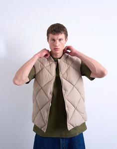 Жилет Diamond Quilt в камне Topman, серо-бежевый