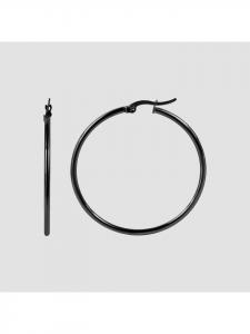 Adeliás Женские серьги - серьги-кольца из нержавеющей стали черного цвета