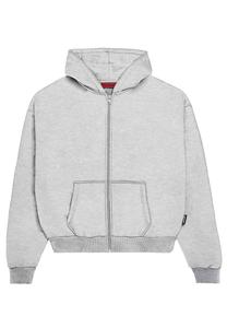Толстовка с капюшоном на молнии Prohibited, светло-серый