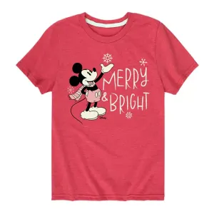 Футболка с Микки Маусом для мальчиков 8-20 лет с веселым и ярким принтом Disney, красный