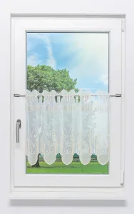 Штора для кафе, кружево Плауэн - жемчужные ракушки (Ш x В) 81,50 см * 50 см, бежевый/песочный Plauener Spitze