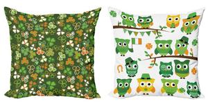 ABAKUHAUS Декоративные чехлы на подушку ко Дню Святого Патрика, набор из 2 шт., клеверный лепрекон, двусторонняя цифровая печать Modern Accent, 60 x 60 см, зеленый, оранжевый и белый