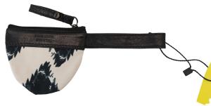 Шикарный белый кожаный кошелек для монет с ремешком Costume National