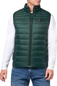 Пуховик-жилет мужской BOSS, легкий, нейлон, с логотипом, Dark Forest
