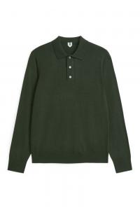 Поло из мериносовой шерсти Arket, зеленый