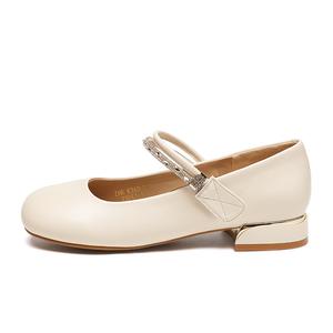 ZHR Туфли Мэри Джейн женские, абрикосовые, бежевые