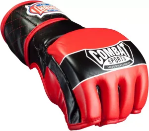 Традиционные боевые перчатки для единоборств ММА Combat Sports, черный/красный