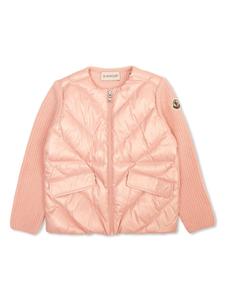 Moncler Enfant кардиган с подкладкой на молнии, розовый