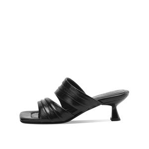 Тапочки-слайды женские Rosa Bianca, Black (Sheepskin Lining)